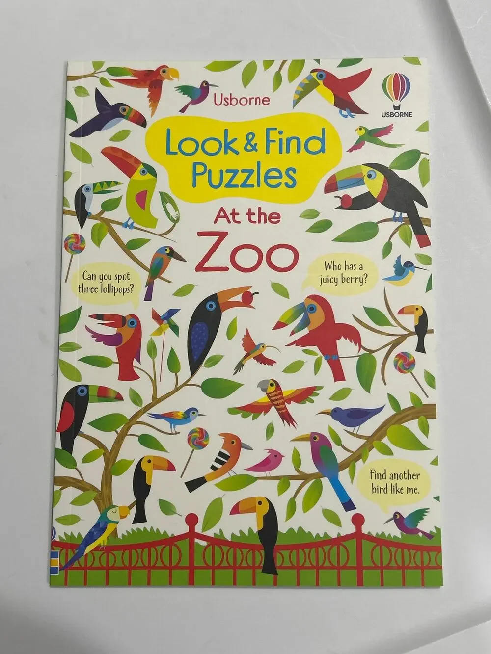 BRAND NEW Usborne Paperback Look & Find Puzzles at the Zoo Educational Paper Pie